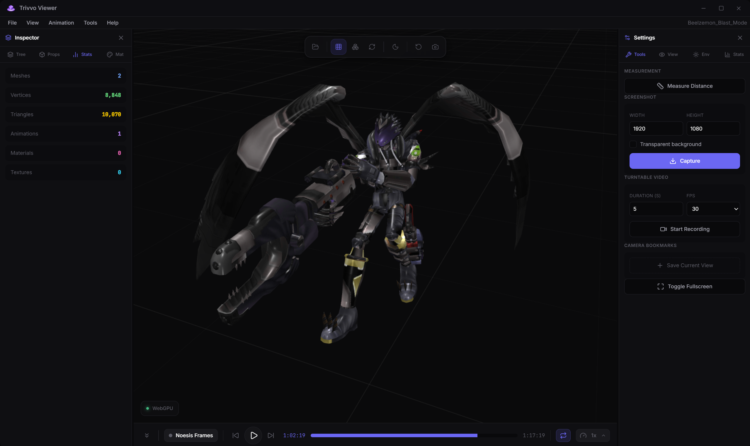 Threed Application Screenshot